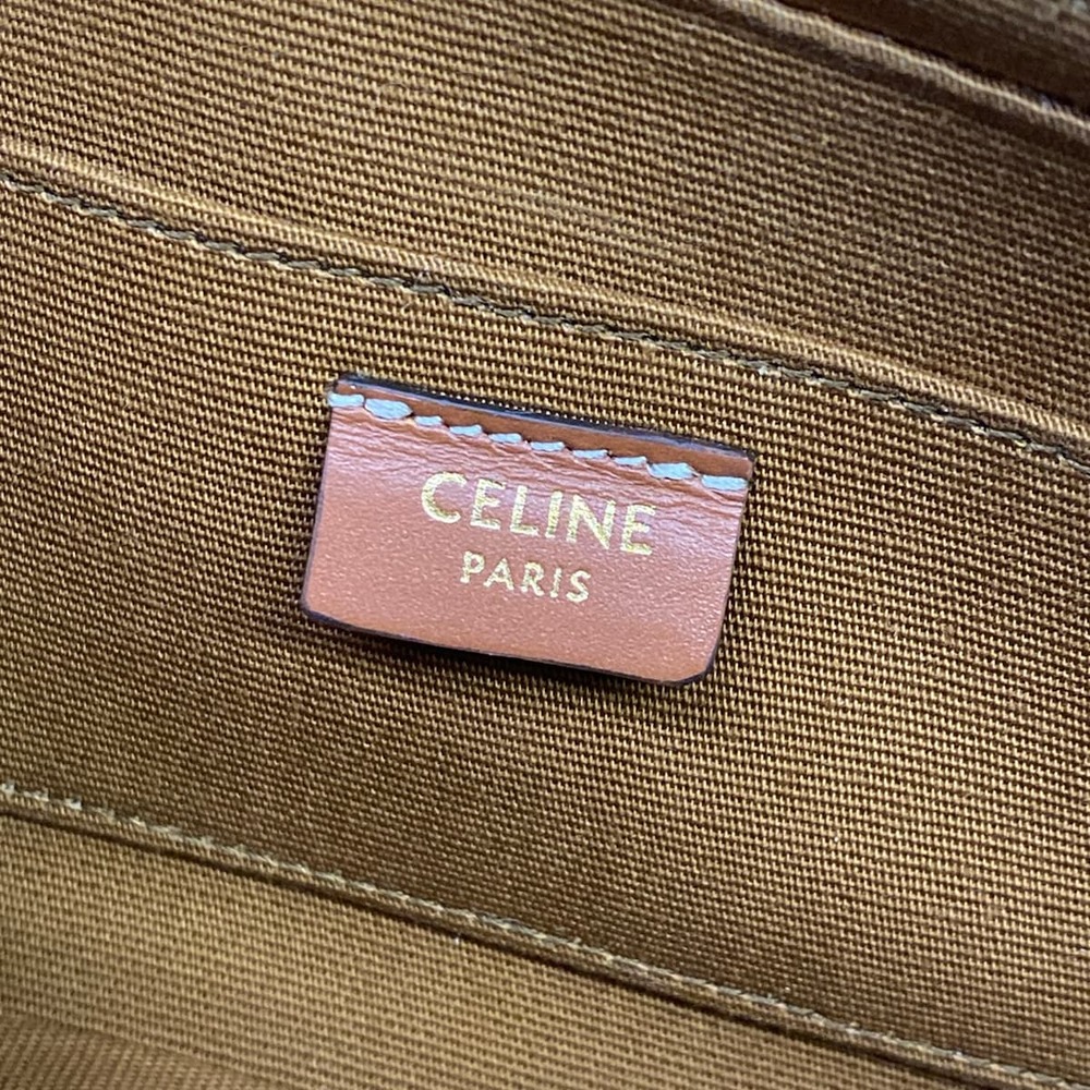 Celine Cuir Trionf mini camera Shoulder Bag 10J582EGP.04LU Black Brown Triomphe - Picture 9 of 15